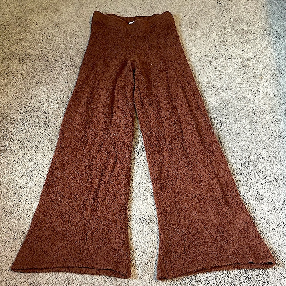 Reformation fuzzy wide leg pants!